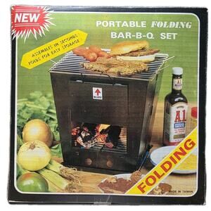 BBQ Stove, Portable/Folding, Wood Or Charcoal, Easy To Carry, Forrest Friendly